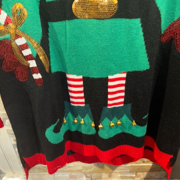 HOLIDAY TIME SIZE  3X  LADIES SWEATER   You Are The Elf With JINGLE Bells - Picture 7 of 11